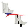 Mft-098-wkspats Mft New Highland Pipers Drummer Kilt Spats White Black Buttons
