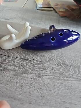 Miwayer 763073794695 12 Hole Ocarina Ceramic Alto C Flute With Neck String Song Book Cord Bag