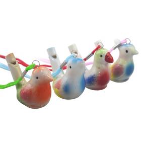 Moonzon 721927637086 4pcs Water Bird Whistle Ceramic Toys With Hanging Rope For Kids Birth
