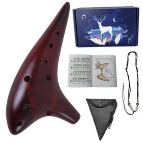 Mulucky Mo12 Ocarina 12 Hole Alto C Smokey Straw Fired Ceramic With Song Book For