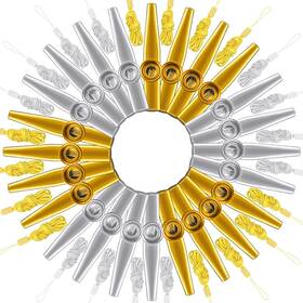 Newwiee B0blgn1p36 24 Pcs Gold And Silver Metal Kazoo Lanyards Musical Instruments Mouth