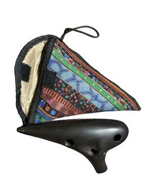Night By Noble 691038625619 Knight Plastic Ocarina Ac Black Boho Hippie Carrier Bag 10 Holes Nice