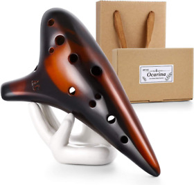 Ocarina 12 Hole Tones Alto C With Gift Wrapping Display Stand Neck Cord Protect