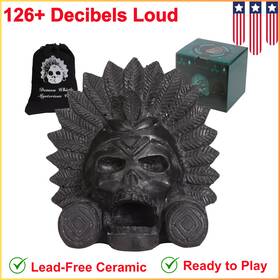 Ocarinawind 6124099 Inch Ow Aztec Death Whistle Produces Loud Human-like Screams At High Decibels Black