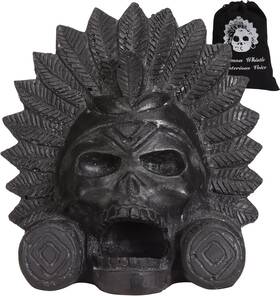 Aztec-sun-1 Ocarinawind Inch Ow Aztec Death Whistle - Produces Loud Human-like Screams At High Black