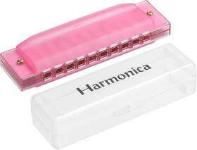 Pta221019tt0656eu Patikil Clearly Colorful Translucent Harmonica 10 Holes Pink Abs Harp