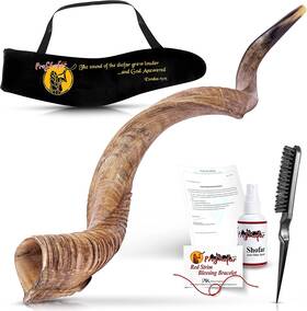 Proshofar 733447679439 Israel Shofar Set Natural Kudu Horn 32 Inch -36
