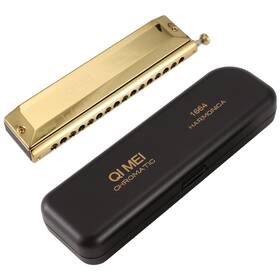 C8080 Qi Mei 031409286157 Chromatic Harmonica 16 Hole 64 Tone Mouth Organ Instrumentos Key Of