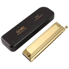 C9233 Qi Mei 713086469116 Chromatic Harmonica 16 Hole 64 Tone Mouth Organ Instrumentos Key Of