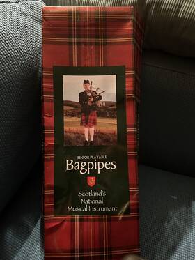 123abc Royal Stewart Junior Playable Bagpipes Musical Instrument Tartan Bag