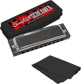 Sawtooth 696535993483 St-harp-scream-e Screamer Chrome Plated Harmonica Key Of E With Case A
