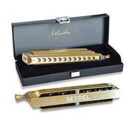 Seydel 250331226860 Volcany Chromatic Harmonica In C Featuring A Brass Comb And Steel Reeds