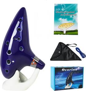 M1-1001 Silunkia Zelda Ocarina 12 Holes Alto C Tone With Song Book Songs From The Legend Blue