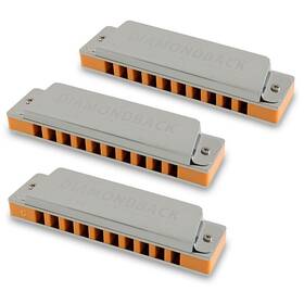Silver Creek 888366078709 Diamondback Harmonica 3 Pack - Keys A C And G