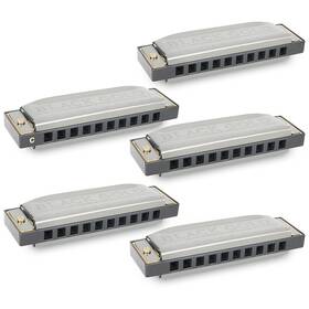 Silver Creek 888366078716 Black Gold Harmonica 5 Pack - Keys Of A C D E And G