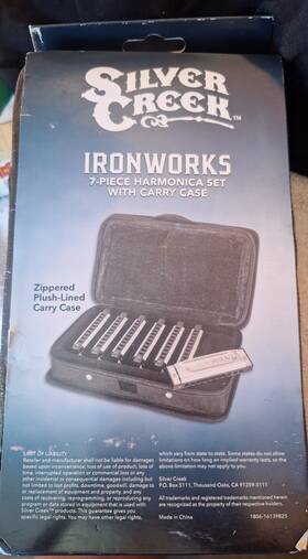 Sc1020bpk7 Silver Creek Ironworks 7-piece Harmonica Set With Carry Case Brand New Sealed