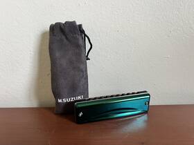 Suzuki 939334153297 Olive C-20 C Tone 10 Holes Diatonic Harmonica Japan With Case