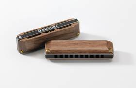 M-20w Suzuki Manji Wood Covers Harmonica - Multiple Keys Available
