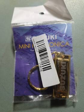 Mhk-5b Suzuki Mini Harmonica Minore 5 Hole 10 Sound Gold Keychain Japan Mint In Pack