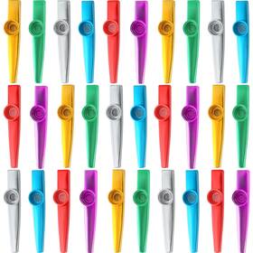 Swakuta-020a Swakuta 30 Pieces Metal Kazoos Musical Instruments Colorful Kazoo Multicolor