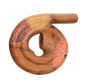3814032 Terre Didgeridoo Didghorn Mahagoni Wood Spiral 12 Inch Diameter Painted Yellow