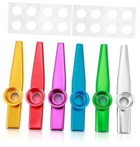 Thrymme 5350byjv1112 6 Pcs Kazoos For Adults Metal Kazoo Set With 16 Replacement Membranes