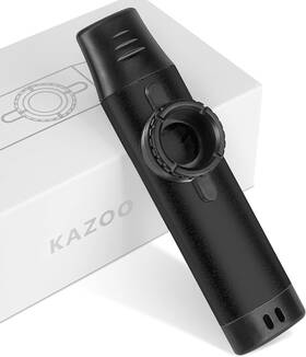 Kz-10 Ueteto Kazoos With 5 Extra Membranes Metal Kazoo Adjustable Tone Black