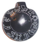 Unbranded Whistle Ocarina Clay Black Nazca Calendar Handpainted Design Peruvian Art 087491354041