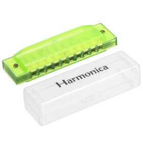 Uxcell 723115547450 Clearly Colorful Translucent Harmonica 10 Hole Green Abs Harp Mouth With Pvc Box