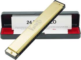 Vachan 769894935545 24 Holes Harmonica Key Of C Tremolo Mouth Hole Glod