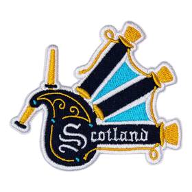 Vagabond Heart 696550418244 Scotland Patch -scotland Souvenir - Iron On Travel Badge Scottish Bagpipes