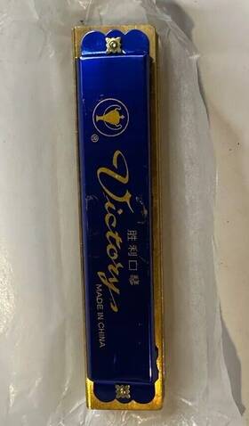Victory 049392110812 5 Inch Blue Harmonica - Made In China Musical Wind Tool