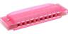 Wertyu852 Wertyu Diatonic Harmonica Key Of C Single-reed Aluminum Plastic Pink 10-holes