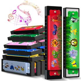 Wholelovein 705735935893 15pcs Harmonica For Kids 16 Holes Musical Instrument Return Gift Cartoon Dou