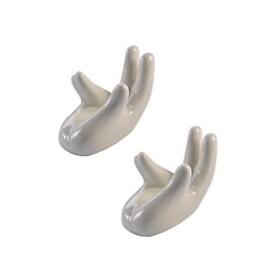 Wixine 2pcs Ocarina White Ceramic Hand Holder Support Stand For 6 Holes 12