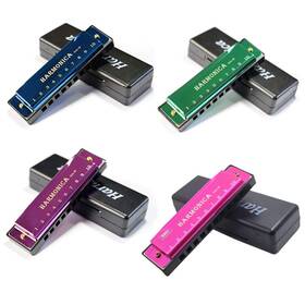 Yoksas 079747692540 4pcs Harmonicas Set C Key 10 Hole With Case Cleaning Cloth For Adults Beginne
