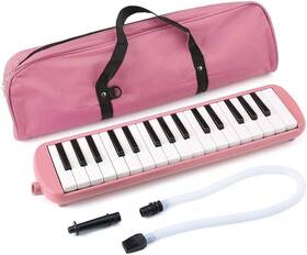 Yue 705353525360 32 Key Melodica Instrument With Mouthpiece Air Piano Keyboard Pink