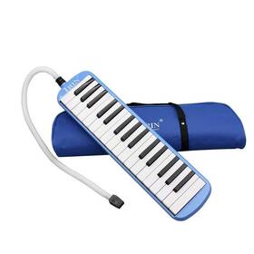Yueyuezou 732515005446 32 Key Melodica Instrument With Mouthpiece Air Piano Keyboard Blue