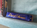 Parrot Diatonic Harmonica Key Of Blue Metal Body W/ Box Mpn CD12/47. Fixed Price $11.00.