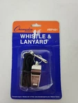 Champion Sports Whistle With Black Nylon Lanyard Metal Silver BP401. Fixed Price $11.99.