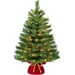 Best Choice Products Pre-lit Tabletop Christmas Tree Velvet Cover Cord Red Gold. Fixed Price $29.99.