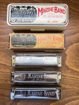 M. Hohner Marine Band Harmonica Germany No. 1896 A440 Key Of (QTY-2) & Eb-used. Fixed Price $19.50.