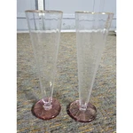 Tom Dixon Champagne Flutes Pink & Gold Trim 9 1/2". Fixed Price $40.87.