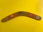 Authentic Wooden Boomerang Australian Throwing Hand Painted Kangaroo. Fixed Price $18.74.
