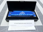 Eastrock Blues Harmonica Mouth Organ 10 Hole Key With Case, Metalic. Fixed Price $12.00.