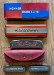 Vintage Hohner Harmonica 4PC Estate Lot Echo Elite Chrometta 12 Marine Band. Fixed Price $129.99.
