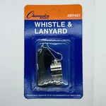 New Champion Sports Whistle & Lanyard Metal Silver Nylon BP401 Nib Nip. Fixed Price $6.50.