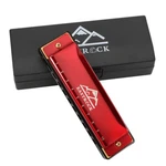 Eastrock Blues Harmonica 10 Hole Key With Case, Mouth Organ Harp, Red. Fixed Price $18.21.