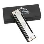 Eastrock Blues Harmonica Mouth Organ Harp 10 Hole Key With Case, Silver. Fixed Price $11.69.