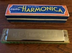 Schylling Harmonica Green Metal 16 Hole Original Box Fun To Play-great Shape. Fixed Price $9.95.